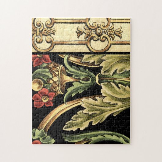 Fornamental Floral Design with Black Borders Legpuzzel (Verticaal)