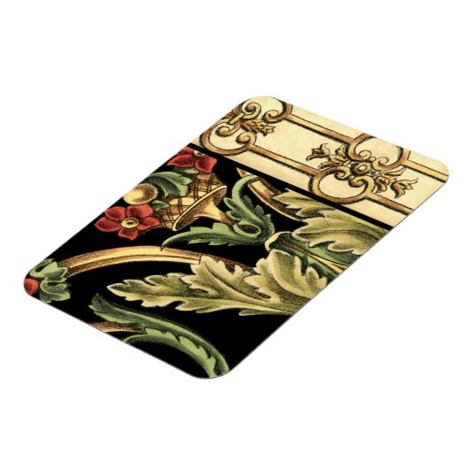 Fornamental Floral Design with Black Borders Magneet (Linkerzijde)