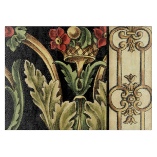 Fornamental Floral Design with Black Borders Snijplank