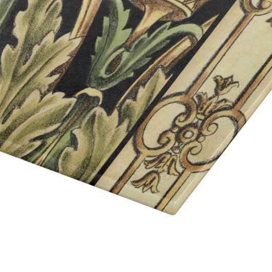 Fornamental Floral Design with Black Borders Snijplank (Hoek)