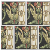 Fornamental Floral Design with Black Borders Stof (Swatch)