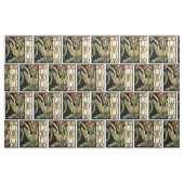 Fornamental Floral Design with Black Borders Stof (Fat Quarter)
