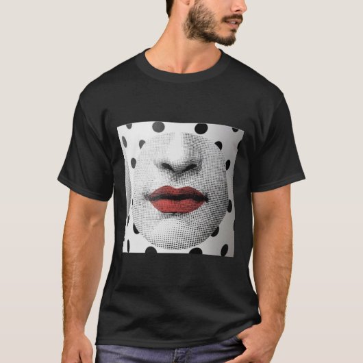 Fornasetti Stippen Face325 T-shirt (Voorkant)