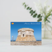 Fornells defensietoren op Menorca - Spanje Briefkaart (Staand voorkant)