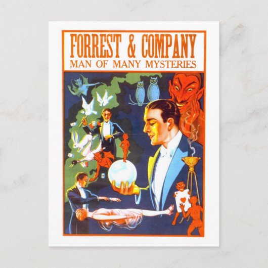 Forrest & Co. Magician Advertentie Briefkaart (Voorkant)