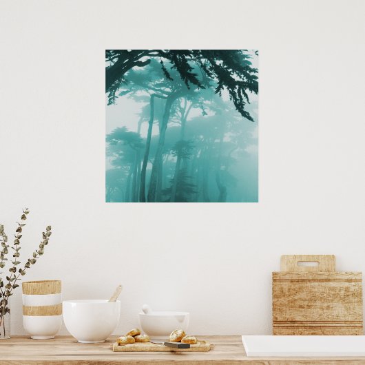 Forrest Fog photo painting Poster (Keuken)