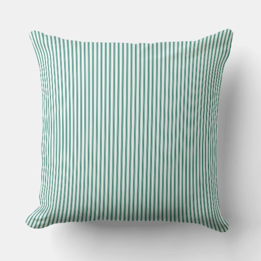 Forrest Green Ticking Stripe Cushion Kussen (Voorkant)