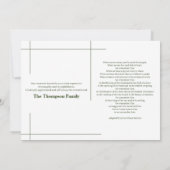 Forrest Green & White in het liefhebben van geheug Bedankkaart (Achterkant)