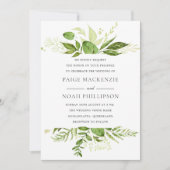 Forrest Greenery Elegant Wedding Invitation Kaart (Voorkant)