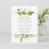 Forrest Greenery Elegant Wedding Invitation Kaart (Staand voorkant)