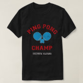 Forrest Gump Ping Pong Champ Greenbow Alabama 1972 T-shirt (Design voorkant)