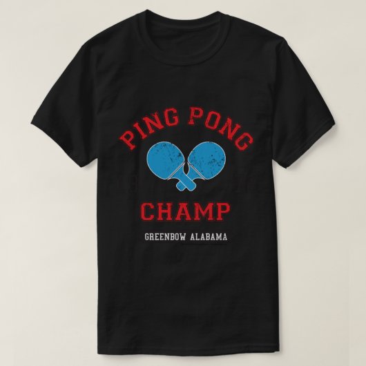 Forrest Gump Ping Pong Champ Greenbow Alabama 1972 T-shirt (Design voorkant)