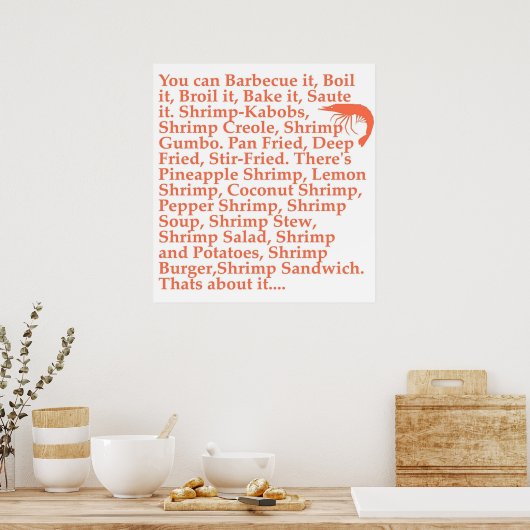 Forrest Gump Shrimp Quote Poster (Keuken)