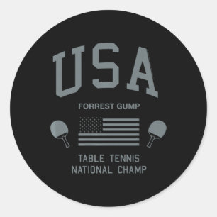 Forrest Gump USA Table Tennis National Champ Ronde Sticker