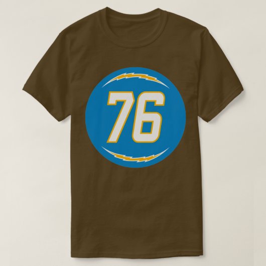 Forrest Lamp Nummer 76 Jersey Los Angeles Chargers T-shirt (Design voorkant)