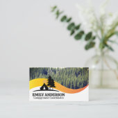 Forrest | Tent en Bomen Camping Logo Visitekaartje (Staand voorkant)