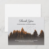 Forrest with Birds Funeral Dank u wel Opmerking Ka Bedankkaart (Voorkant / Achterkant)