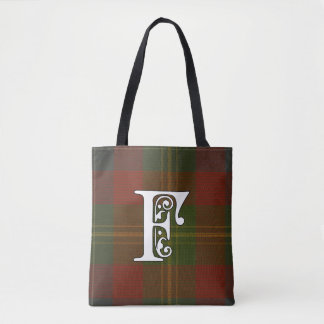 Forrester Clan Tartan Monogram Tote Bag