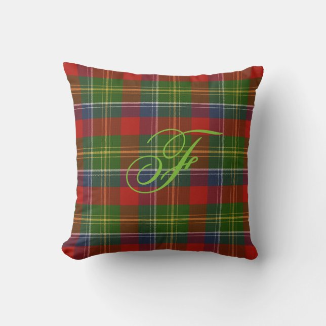Forrester/Foster Tartan Monogram Pillow Kussen (Voorkant)