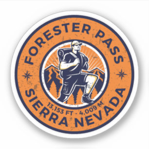 Forster Pass Hiking, california siera nevada proef Sticker