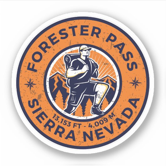Forster Pass Hiking, california siera nevada proef Sticker (Voorkant)