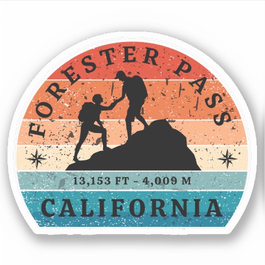 Forster Pass Hiking, california siera nevada proef Sticker (Voorkant)