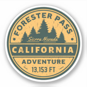 Forster Pass Wandelen, california sierra nevada tr Sticker