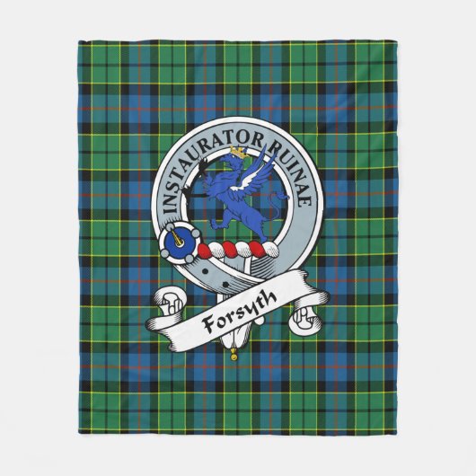 Forsyth Ancient Clan Badge Tartan Pset Fleece Deken (Voorkant)