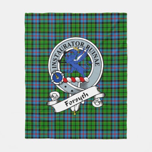 Forsyth Clan Badge Tartan Plaid Fleece Deken (Voorkant)