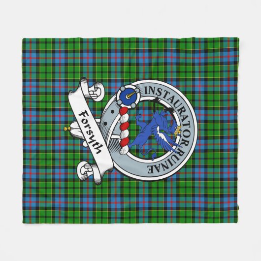 Forsyth Clan Badge Tartan Plaid Fleece Deken (Voorkant (Horizontaal))