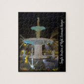 Forsyth-fontein bij nacht in Savannah GA Legpuzzel (Verticaal)