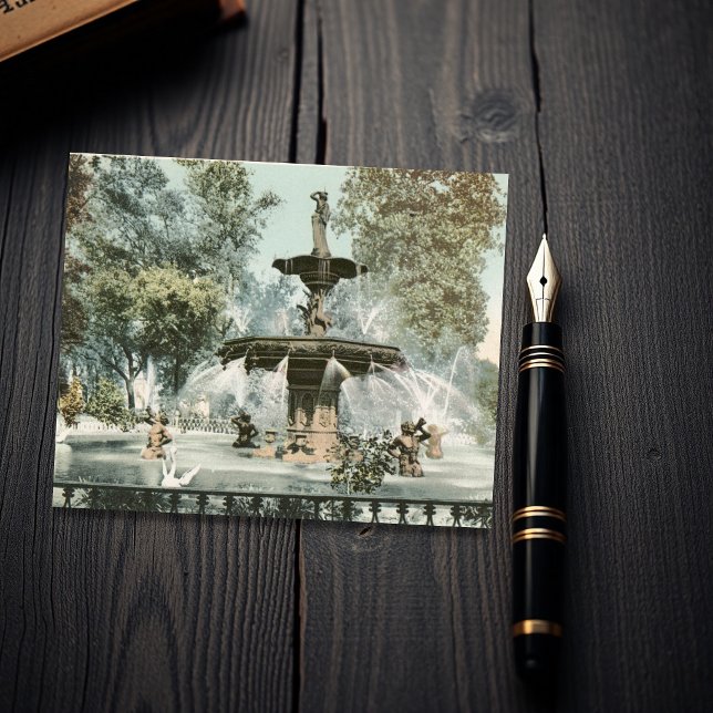 Forsyth Fontein Savannah GA Karton (Forsyth Fountain Savannah GA Cardstock)