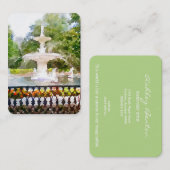 Forsyth Fountain in Savannah GA Artist Print Visitekaartje (Voorkant / Achterkant)