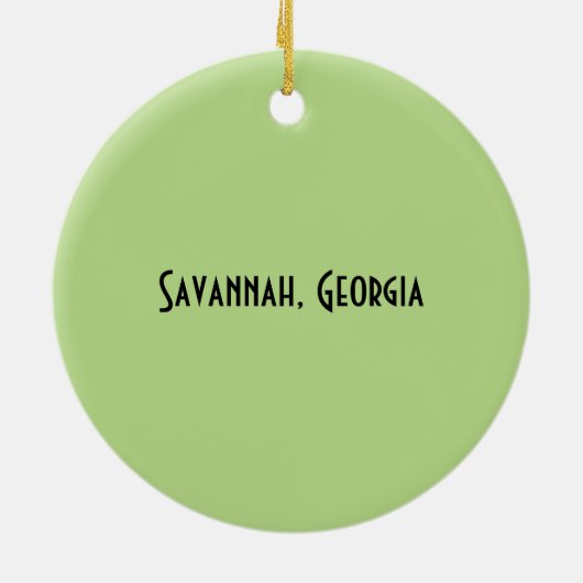 Forsyth Fountain in Savannah GA Waterverf Print Keramisch Ornament (Achterkant)