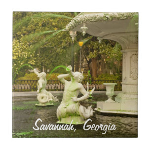 Forsyth Fountain, Savannah, GA-reisfotografie Tegeltje