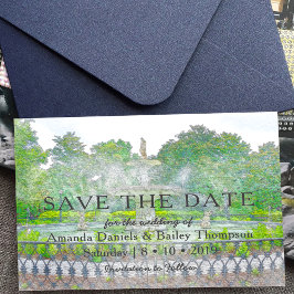 Forsyth Fountain Waterverf Foto Sla de datum op Aankondigingskaart