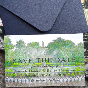 Forsyth Fountain Waterverf Foto Sla de datum op Aankondigingskaart