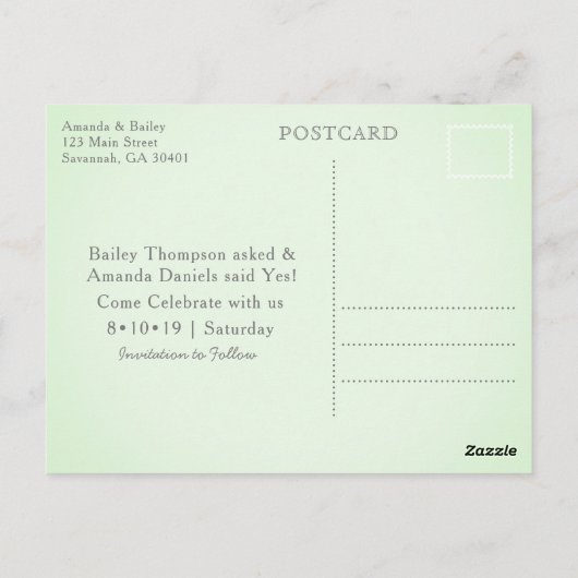 Forsyth Fountain Waterverf Savannah Save the Date Briefkaart (Achterkant)