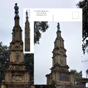 Forsyth Park Burgeroorlogmonument Savannah GA Foto Briefkaart