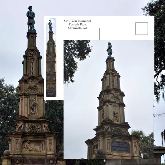 Forsyth Park Burgeroorlogmonument Savannah GA Foto Briefkaart