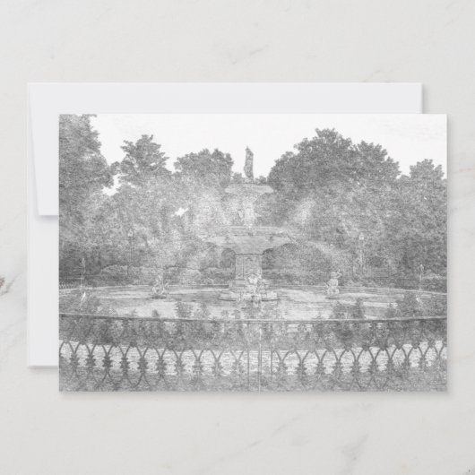 Forsyth Park Fontein Savannah GA Bruiloft Kaart (Achterkant)