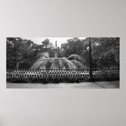 Forsyth Park Fontein, Savannah Ga Poster (Voorkant)