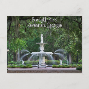 Forsyth Park Fontein, Savannah Georgia Briefkaart