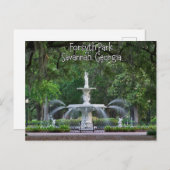 Forsyth Park Fontein, Savannah Georgia Briefkaart (Voorkant / Achterkant)