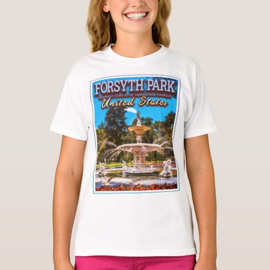 FORSYTH PARK - FORSYTH FOUNTAIN - SAVANNAH GEORGIA T-SHIRT (Voorkant)