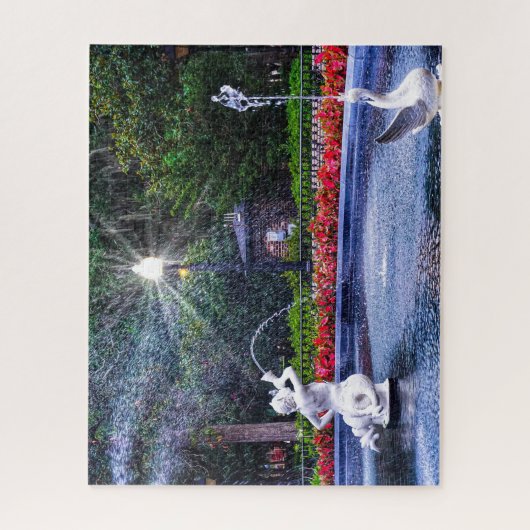 Forsyth Park Fountain in Night Puzzle Legpuzzel (Verticaal)
