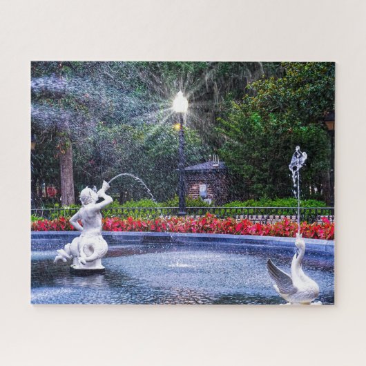 Forsyth Park Fountain in Night Puzzle Legpuzzel (Horizontaal)
