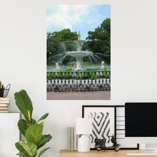 Forsyth Park Fountain Poster (Thuiskantoor)