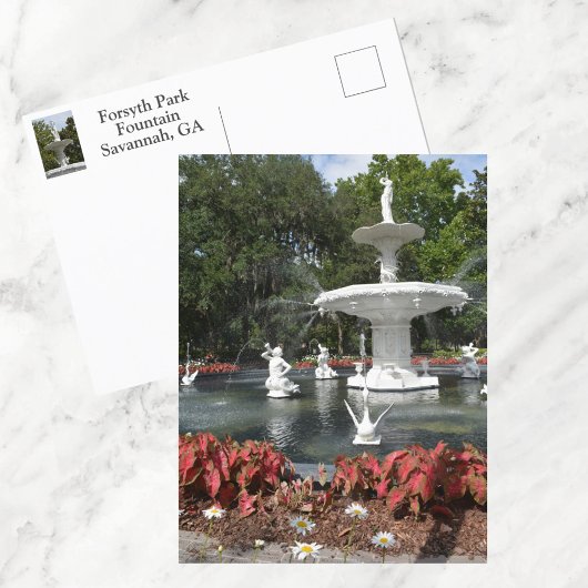 Forsyth Park Fountain Savannah GA fotografisch Briefkaart
