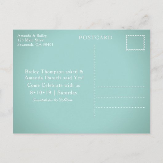 Forsyth Park Fountain Savannah GA Save the Date Aankondigingskaart (Achterkant)